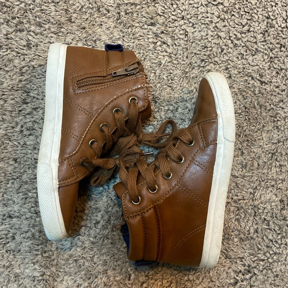 Boys Cat & Jack | Brown Tan Cognac | High Top Sneaker Boot